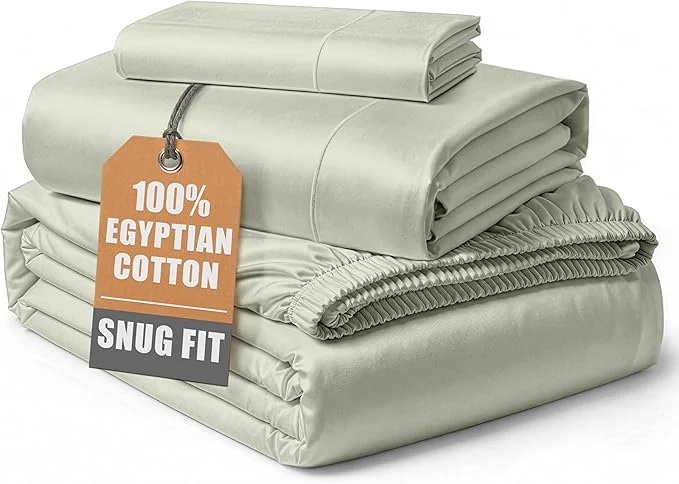 Selected LANE LINEN Egyptian Cotton Bed Sheets sábanas Twin Extra Long Soft amp Comfy Luxury Hotel Like Thick Bedding Sheets amp Pillowcase Set Machine Wash Naturally Cooling - Mineral Verified