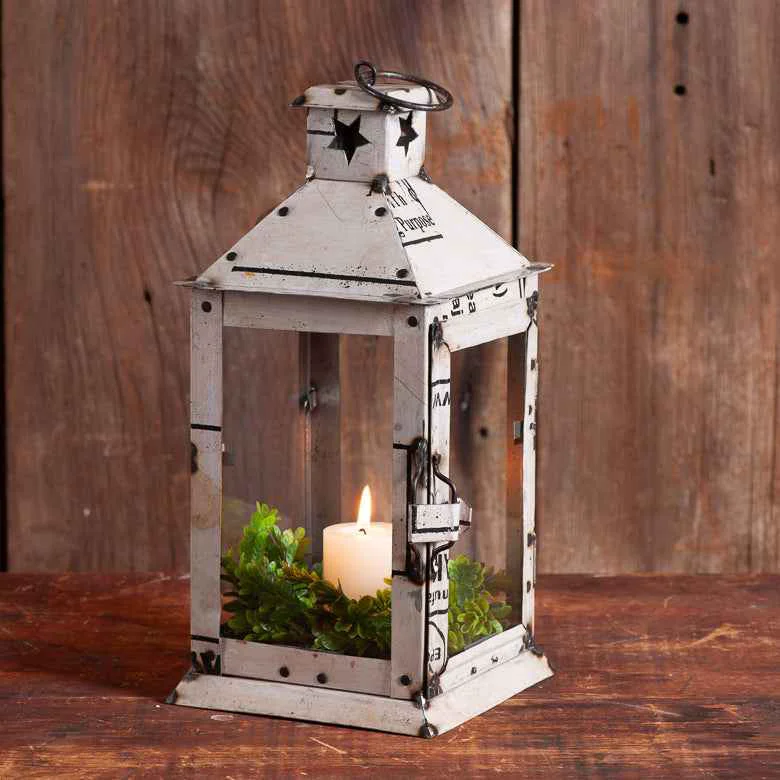 User-Friendly Rustic Recycled Iron Square Candle Lantern Lightweight