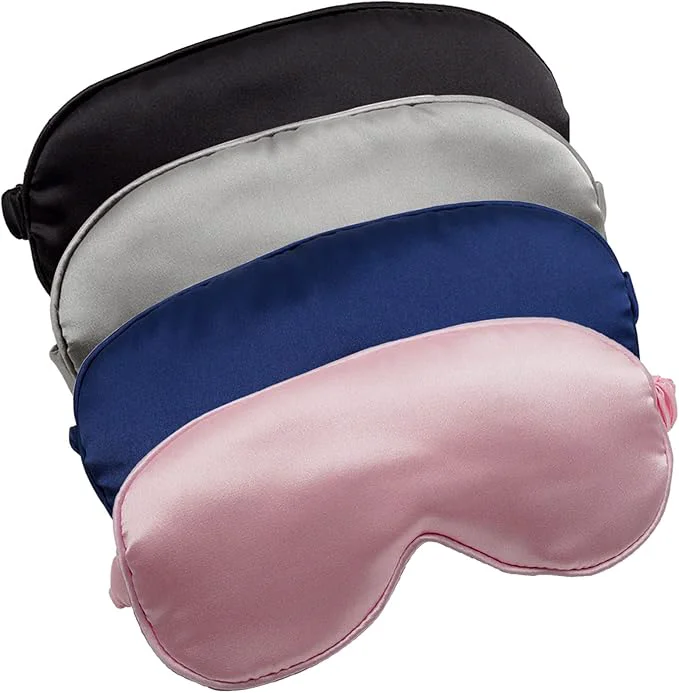 Prestigious LERSVICVIL Sleep Masks 4 Pack Silky Eye Cover Soft Satin Blindfold Elastic Original Design