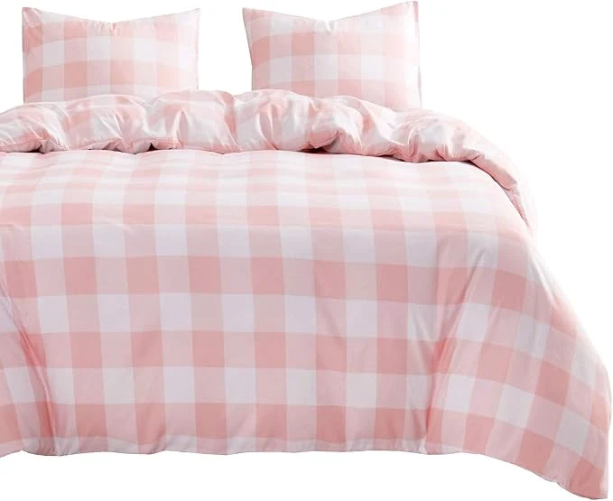 Efficient Wake In Cloud - Gingham Comforter Set Plaid Buffalo Check Checkered Cottagecore Cute Geometric Soft Lightweight Bedding 3 Pieces Pink Queen Size Carefully Designed