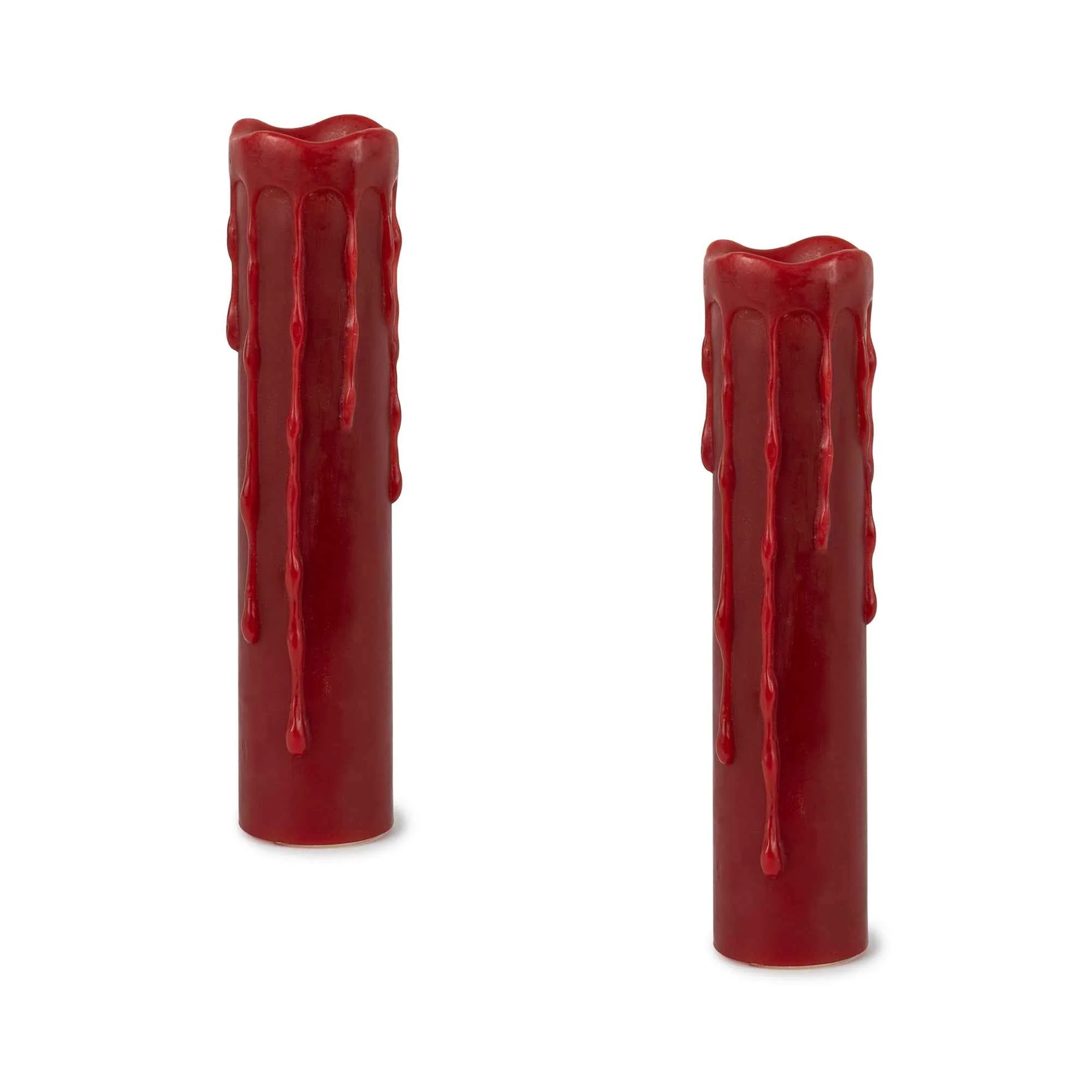 Contemporary Set of 2 Red LED Drip Wax Candles with Remote Quality