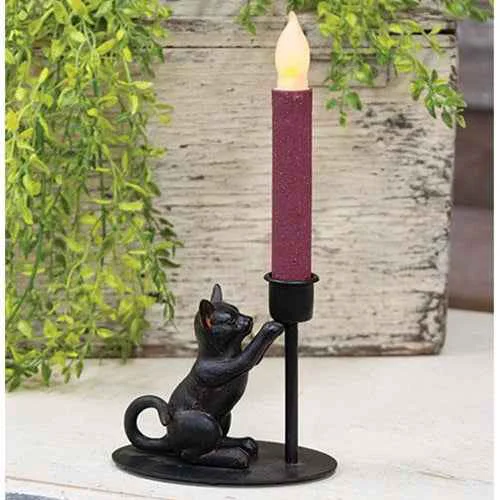 Reusable Playful Cat Iron Taper Candle Holder High-Quality