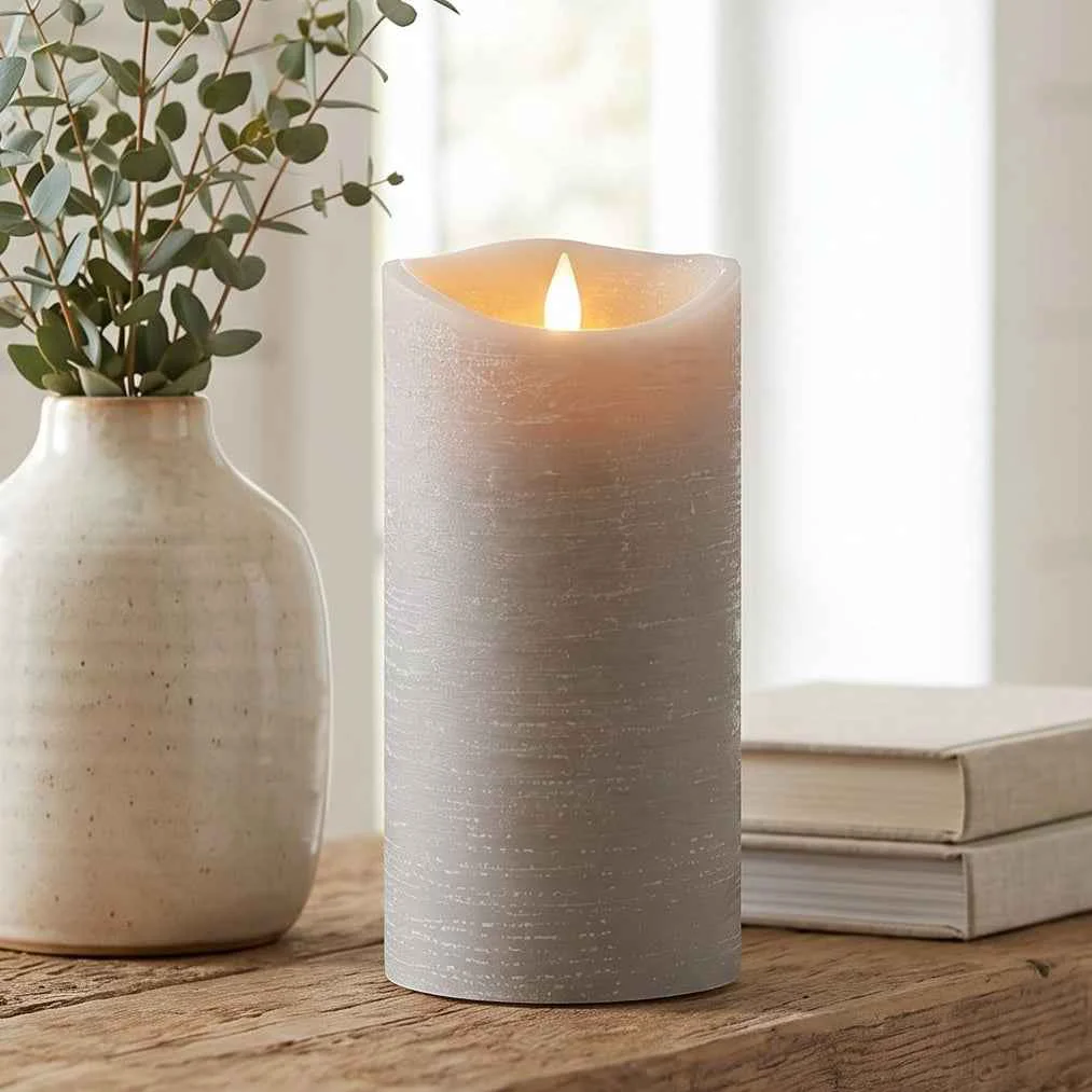 High-Quality Cozy Grey LED Wax Candle with Handy Remote User-Friendly