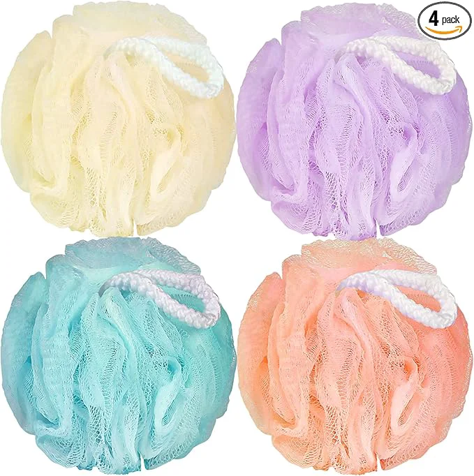 Pure FARMOGA Bath Loofah Sponge Body Scrubber Shower Sponge Exfoliating Mesh Pouf High-Quality