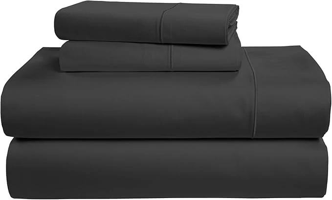 Casual LANE LINEN Egyptian Cotton Sheets King Size Fully Elasticized Reinforced Seams Extra Deep Pocket King Sheet No Pill Fade Resistant Cooling Sheets King Size - Moonless Night Quality