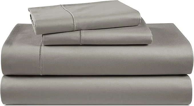 Expertly Made Egyptian Cotton King Sheet Set – Naturally Cooling amp Breathable Sateen 4 Piece King Sheets Long-Staple Cotton for Lasting Softness Snug Fit 15 quot Deep Pocket Fitted - Charcoal Outstanding