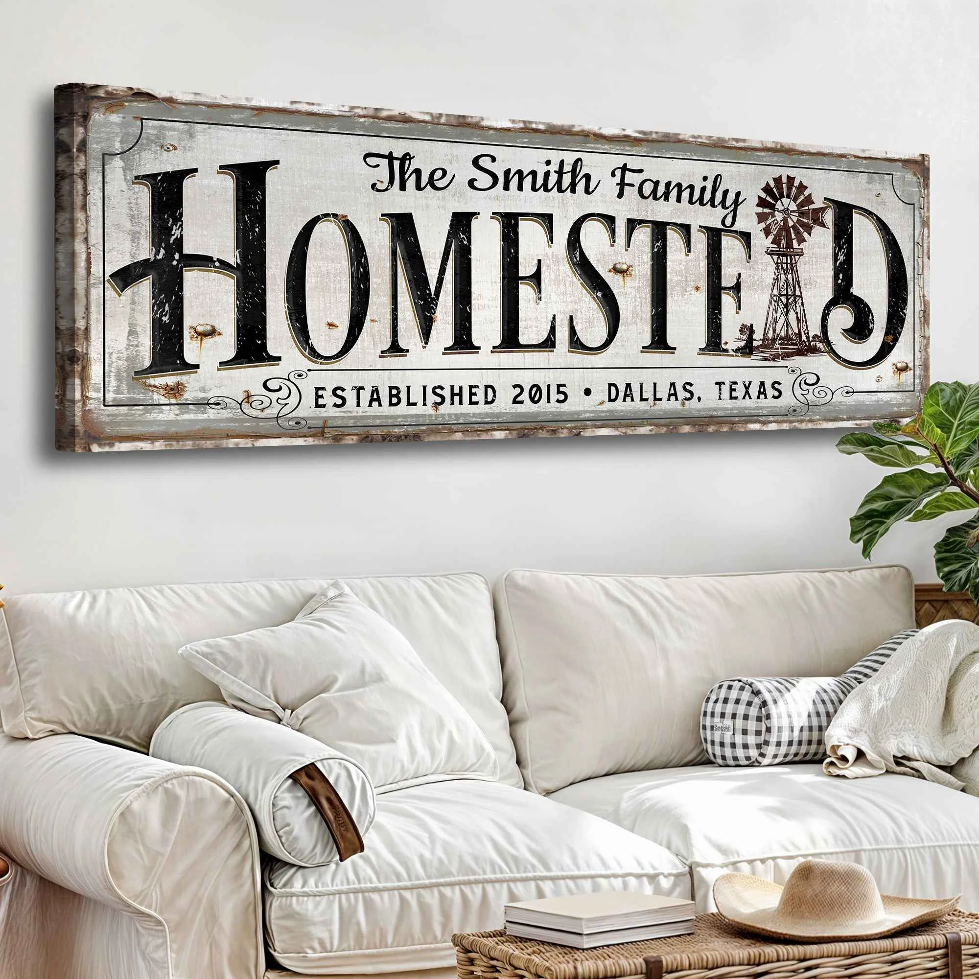 Fine Vintage Rust Homestead Sign Detailed