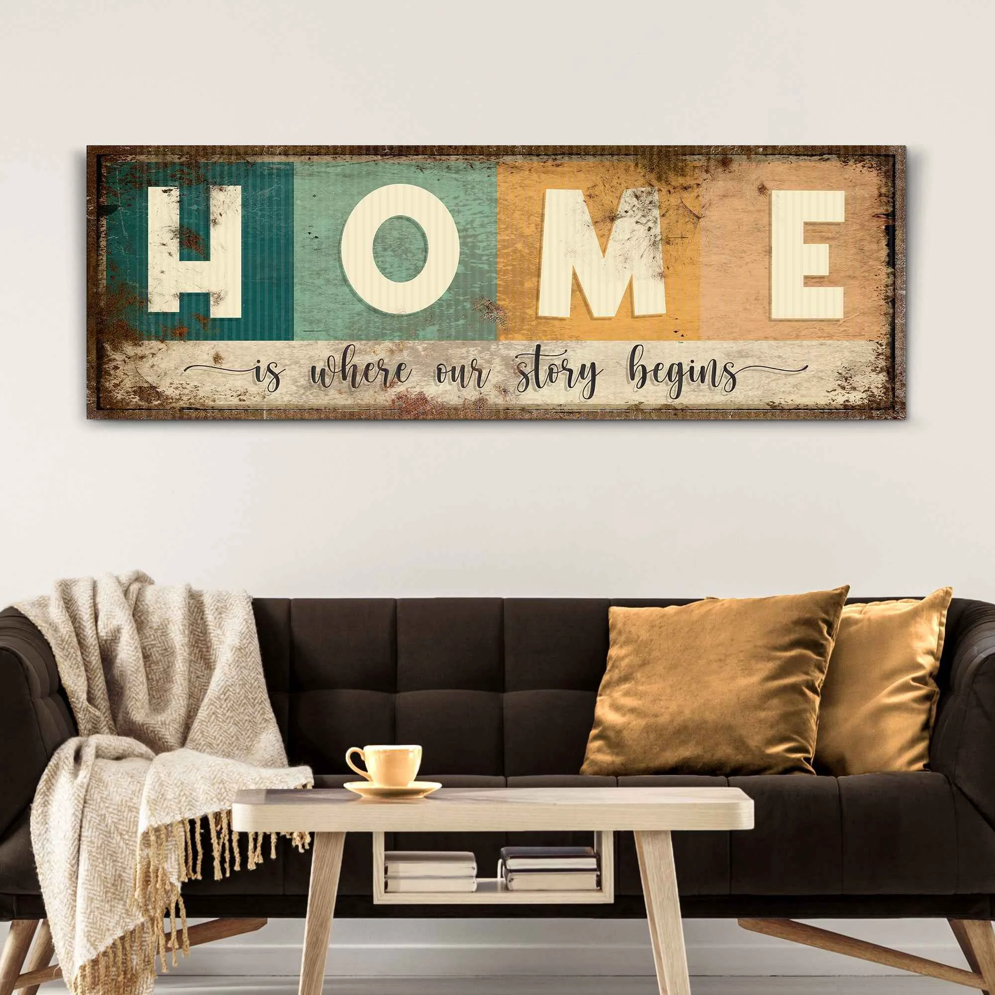 Smooth Home Is Where Our Story Begins Sign III Modern