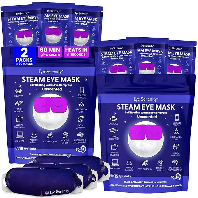 Relaxed Eye Serenity Steam Eye Mask Heated Eye Mask Self Heating Warm Compress Natural