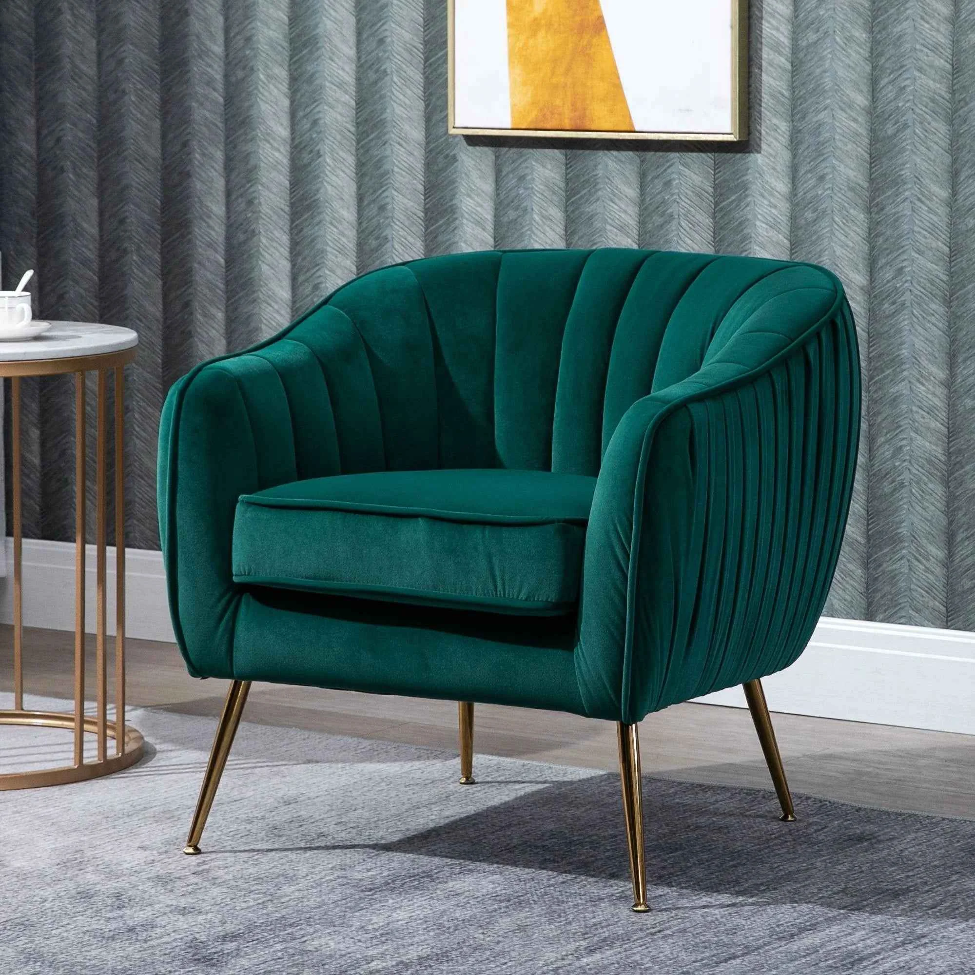 Eco-Friendly Accent Chair - Luxury Velvet Blue Next-Generation