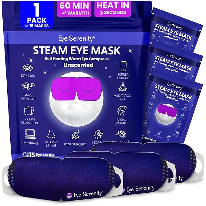Verified Eye Serenity Steam Eye Mask Heated Eye Mask Self Heating Warm Compress Recyclable
