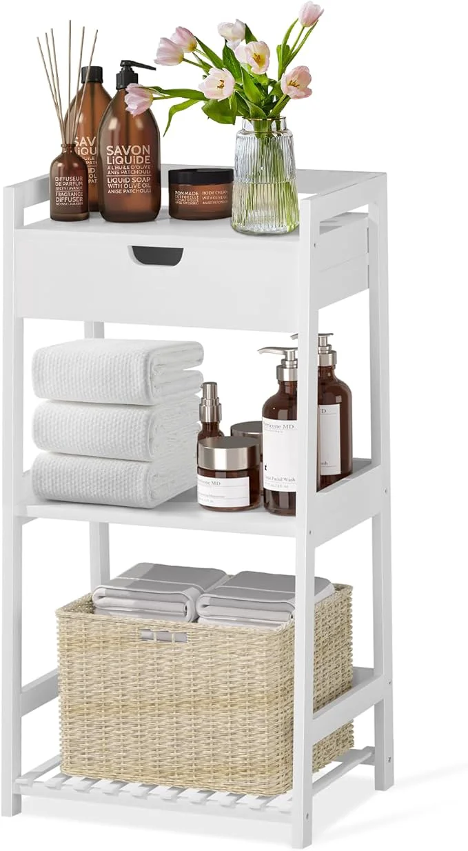 Top-Quality POXAKA 3 Tier Bamboo Bathroom Shelves Expertly Made