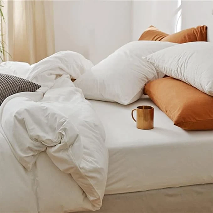 Refined ETDIFFE White King Size Comforter 3 Piece Aesthetic Modern Bedding Set - Soft amp Lightweight All Season Microfiber Down Bed Comforter with 2 Pillow Shams for Women Men Comfortable