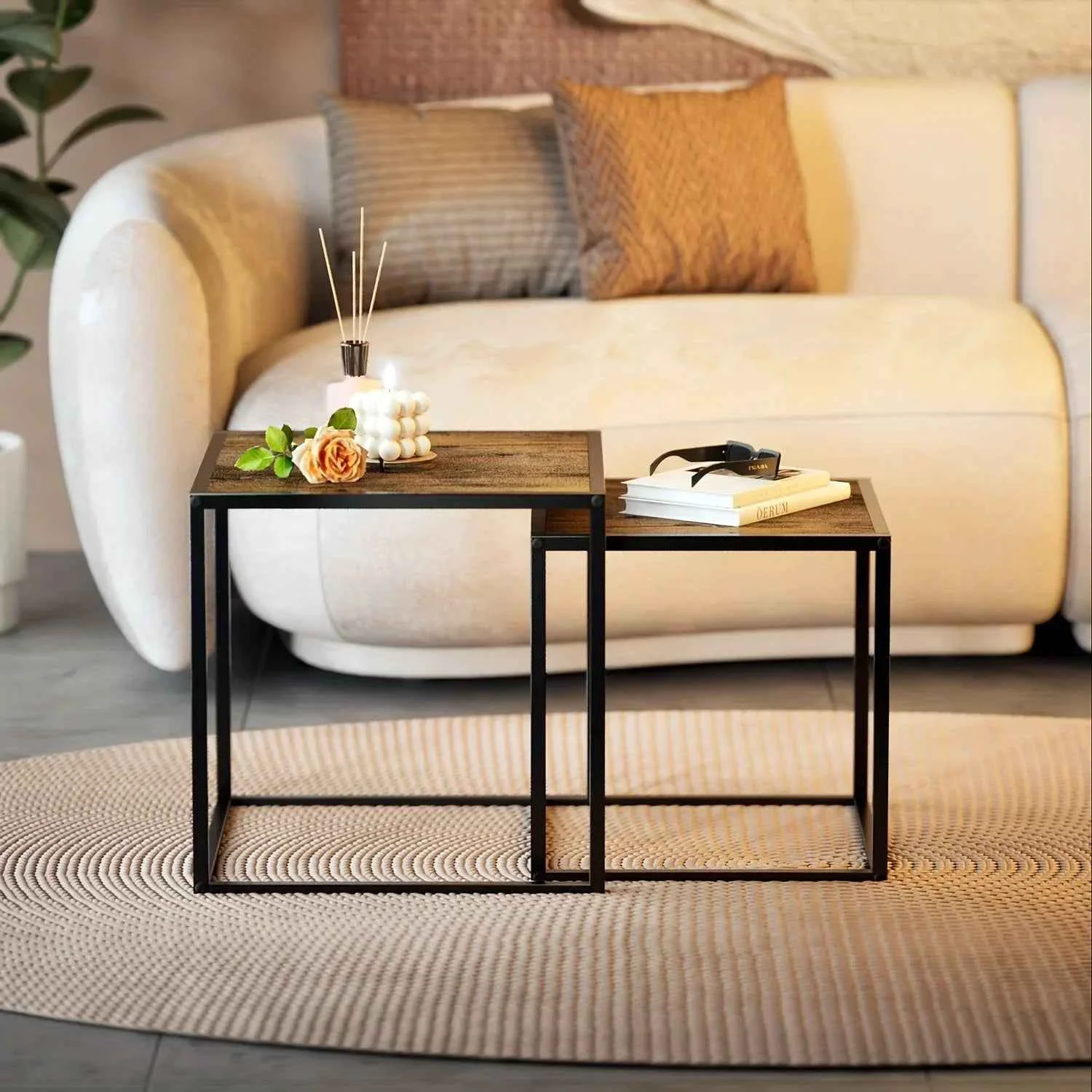 Sustainable Coffee Table - Minimalist Metal Square Selected