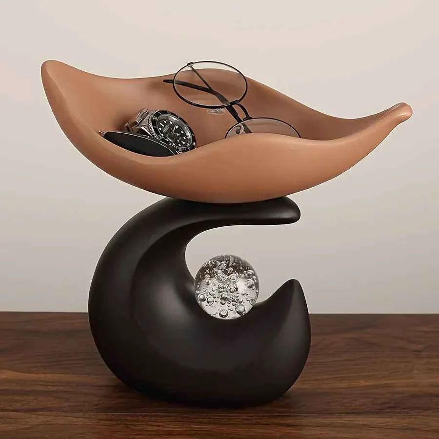 Safe Wavy Entryway Trinket Tray with Crystal Ball Efficient