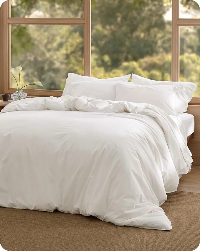 High-Quality Bedsure Cotton Duvet Cover Twin - Luxury Slub Weave Cotton Duvet Cover Set PureWoven Bedding Set with a Linen Like Textured Easy Change Coconut White 68 quot x 90 quot Efficient