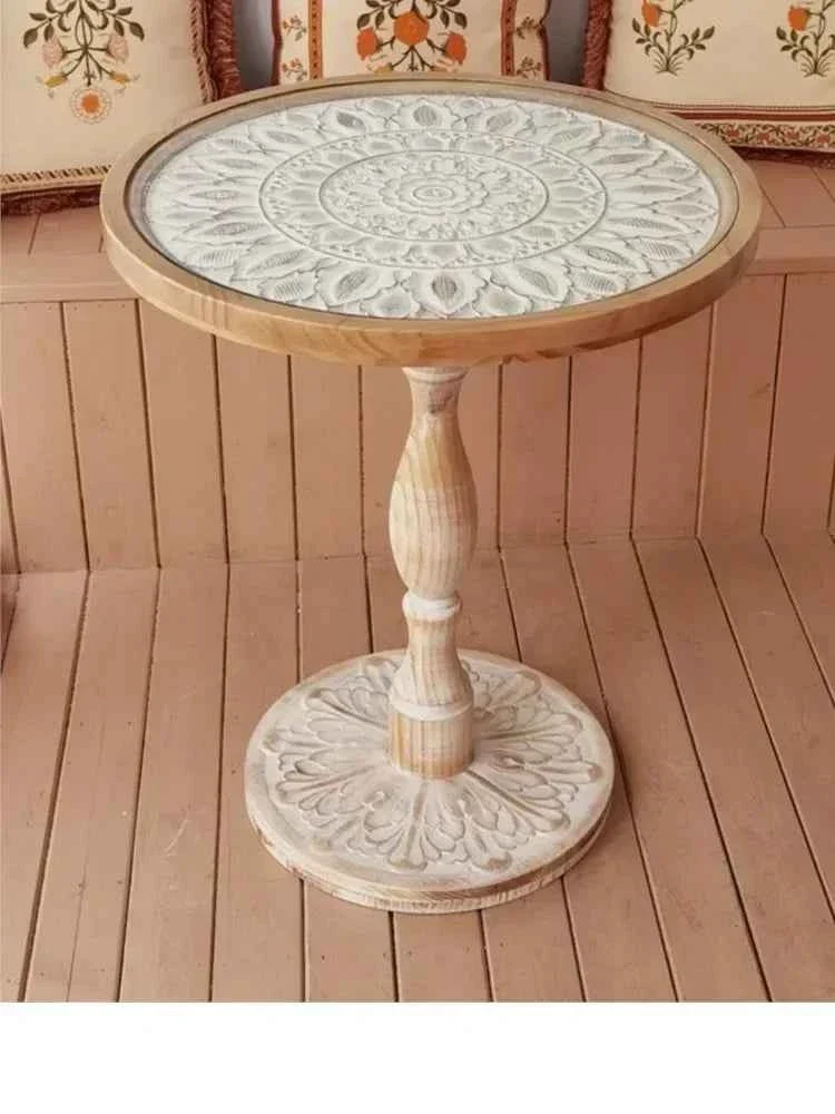 Relaxed Coffee Table - Small Round Wooden Practical