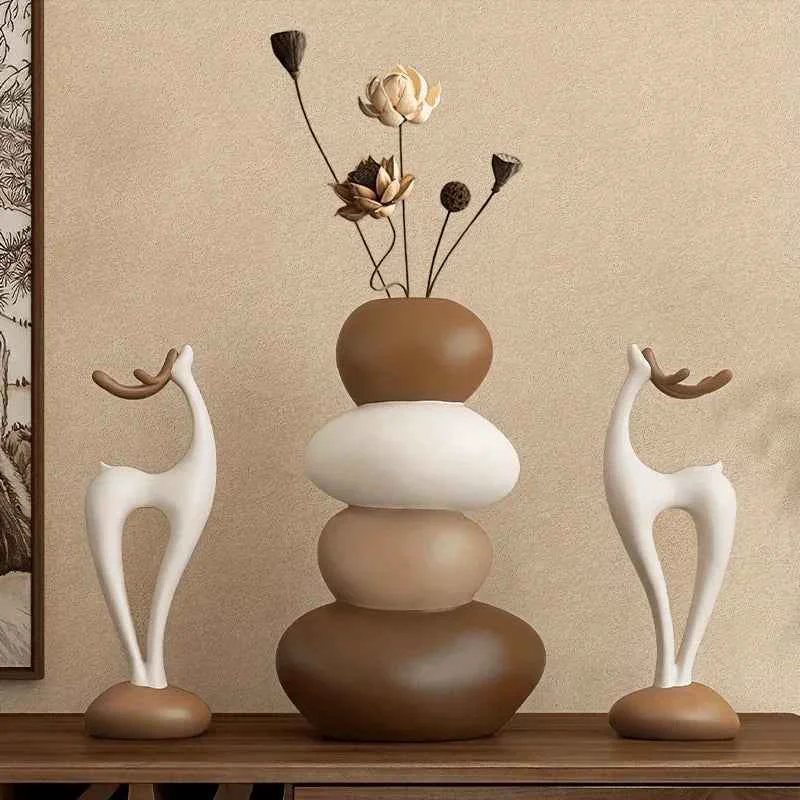 Official Vase - Decorative Stacked Stone 3 Layered Sophisticated