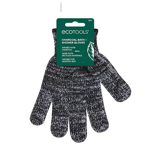 Verified EcoTools Charcoal Bath Shower Gloves Exfoliating Gloves Remove Dead Skin Authentic