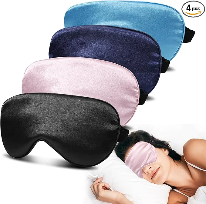 Innovative 4 Pack Super Soft Silk Sleep Mask Lightweight