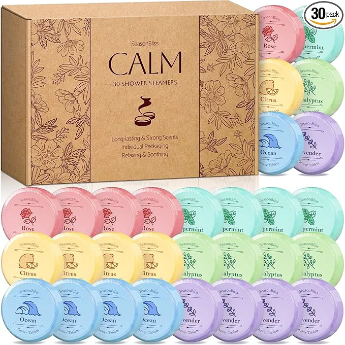 Efficient Shower Steamers 30 PCS with Individually Wrapped Shower Bombs Fast