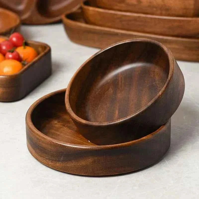Refined Salad Bowl - Boat-Shaped Walnut Wood Top-Quality