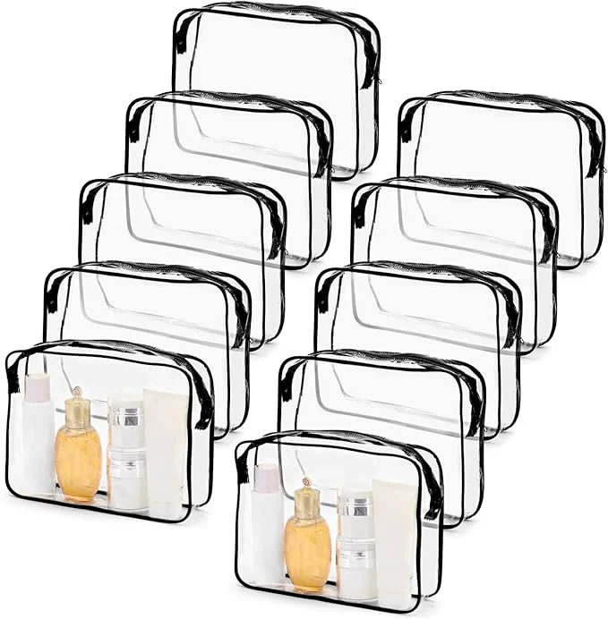 Carefully Designed Tmax 10 Pack Clear Cosmetic Bags Makeup Bags Portable Waterproof TSA Trusted