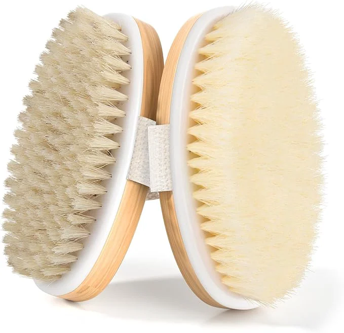 Organic 2 Pack Dry Brushing Body Brush Natural and Soft Bristle Shower Brush Effective