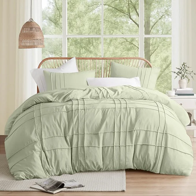Easy-to-Use Comfort Spaces Sage Twin Size Comforter Set - 2 Pieces Pintuck Pleated Bedding Sets All Season Lightweight Extra Softness Pre-Washed Microfiber Twin Twin XL Bed Set Shams Flexible