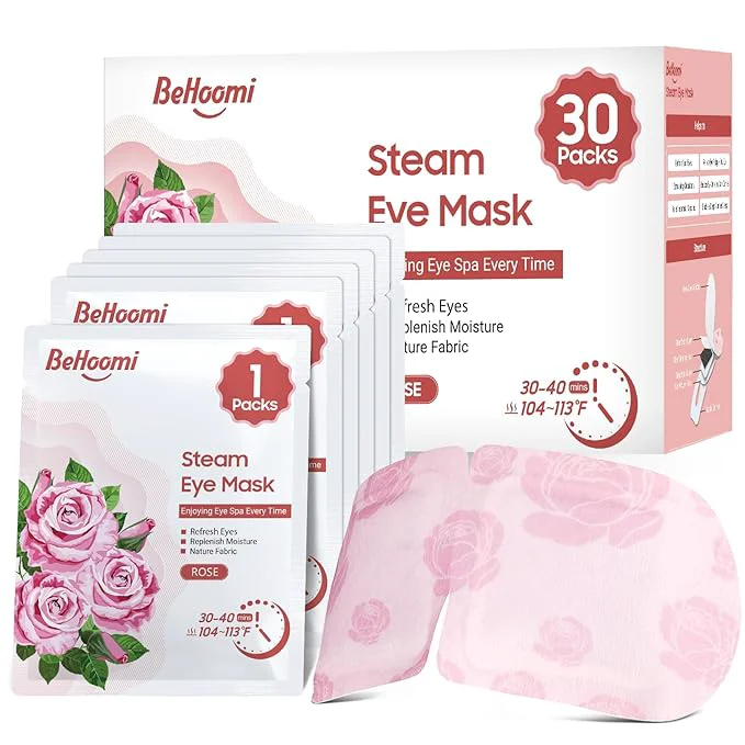 Original Design BeHoomi 30Packs Steam Eye Mask Heated Eye Mask Warm Compress User-Friendly