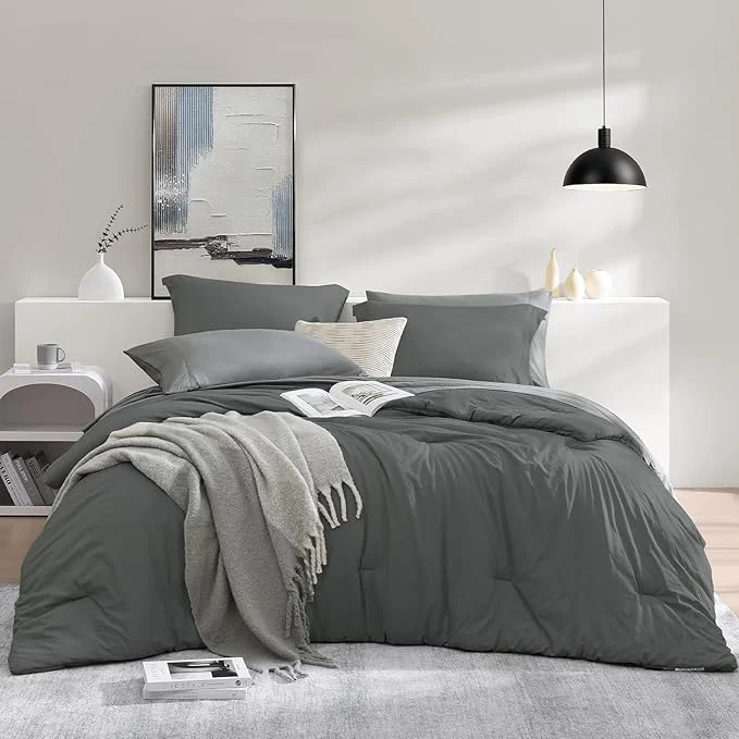 Professional WRENSONGE Full Size Comforter Sets- 7 Pieces Soft Bed in a Bag with Fitted Sheet Flat Sheet 2 Pillow Shams 2 Pillowcases Warm Bedding Sets for All Season Comfortable
