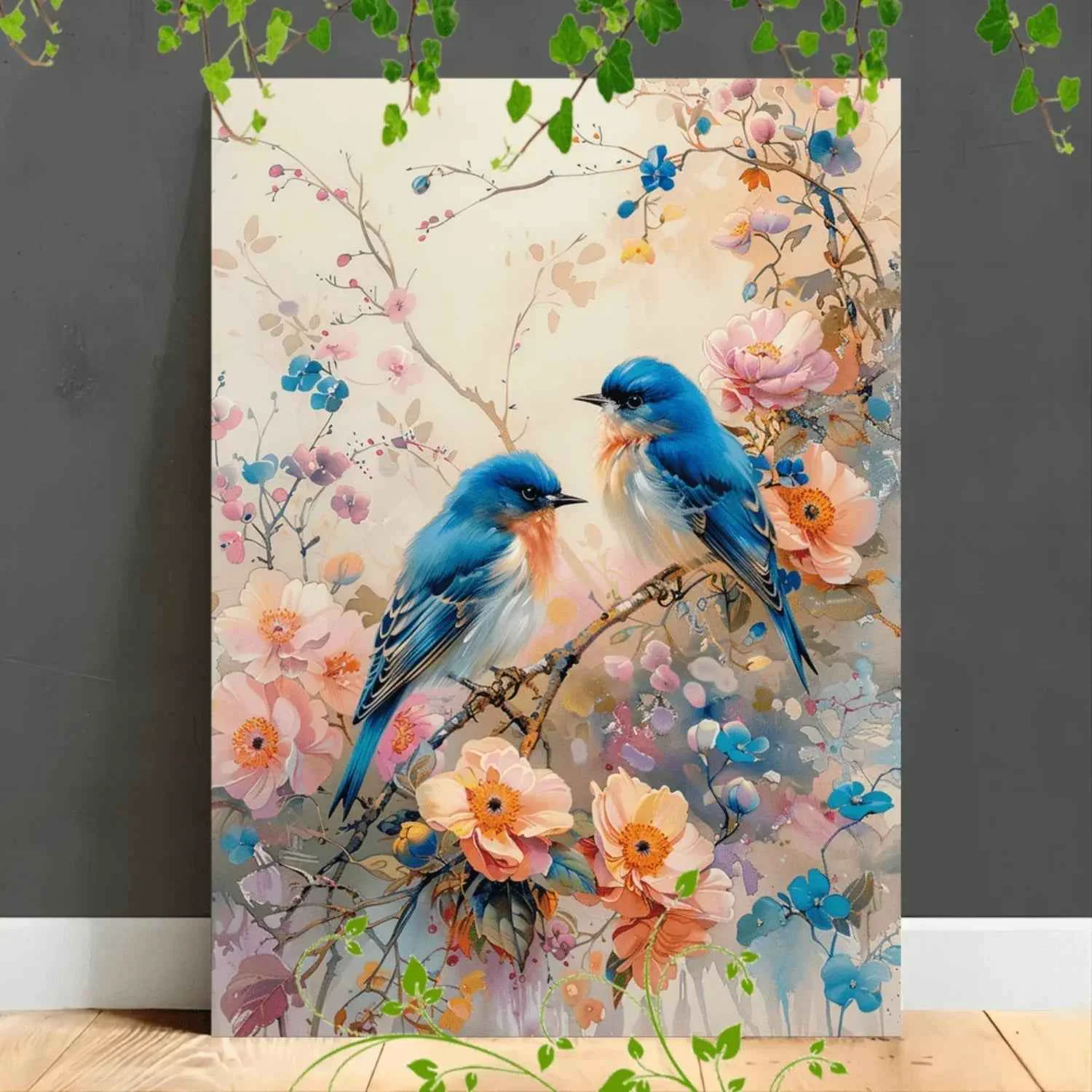 Breathable Canvas Painting - Floral Wooden Eco-Friendly