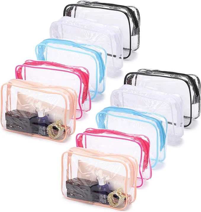 Original Design Tmax 10 Pcs Clear Cosmetic Bags Small Makeup Bags Portable Waterproof Relaxed