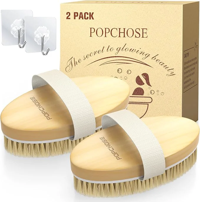 High-End POPCHOSE Dry Brushing Body Brush Natural Bristle Dry Skin Exfoliating Brush Genuine