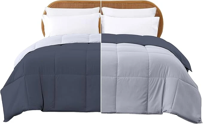 Stylish Modern Threads Down Reversible Comforter Denim Cloud Blue King Authentic