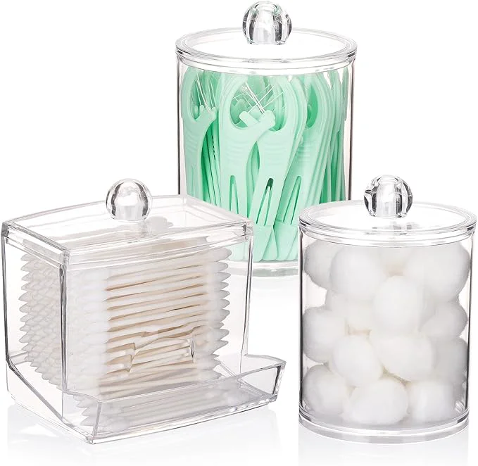 Authentic Tmax Qtips Dispenser Bathroom Container 10 12 oz Big Cotton Ball Holder User-Friendly