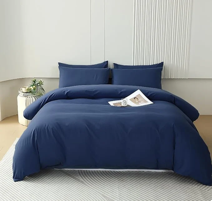 Contemporary Houseri Navy Comforter Set King Size - Classic Vintage Midnight Blue amp Dark Navy Theme Verified
