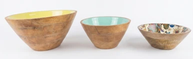 Specialty House of Avana Mango Wood Bowl Set of 3 Flexible