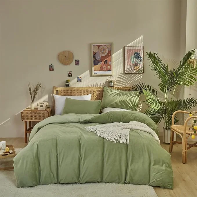 Top-Quality Houseri Sage Green Velvet Comforter Set Twin Girls Boys Kids Light Green Fluffy Bedding Warm Micromink Sherpa Comforters Soft Comfy Grass Green Lightweight Flannel Fuzzy Plush Dorm Bed Quilts Twin Comfortable