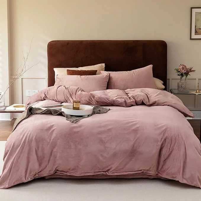 Recyclable Cottonight Pink Velvet Comforter Set Queen Dusty Pink Flannel Bedding Comforter Set Queen Plain Blush Pink Winter Blanket Quilts Modern Sherpa Micromink 3 Piece Bedding Set Dependable