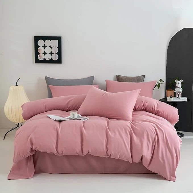 High-Performance Cottonight Pink Comforter Set Queen Women Girls Blush Pink Bedding Set Full Quilts Blanket Solid Color Dusty Rose Comforter Set Smooth