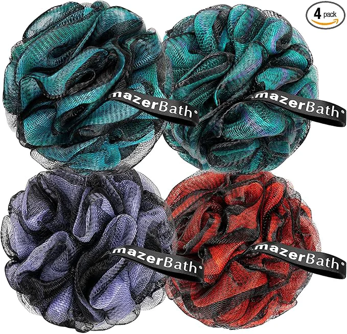Excellent AmazerBath Charcoal Loofah Sponge Large Shower Loofah 75g PCS Functional