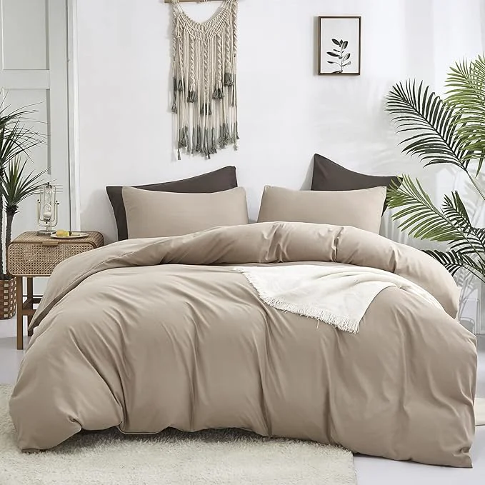 Exclusive Cottonight Cream Coffee Comforter Set Full Khaki Bedding Comforter Set Dark Champagne Solid Blanket Quilts Modern Soft Breathable Cream Khaki Taupe 3 Piece Light Coffee Bedding Set for Women Men Contemporary