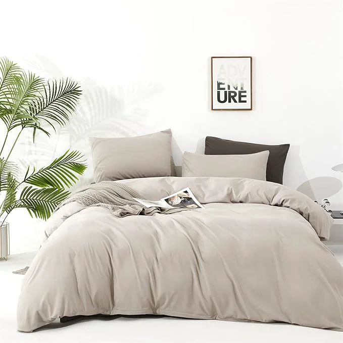 Quality Cottonight Beige Coffee Comforter Set Full Khaki Bedding Comforter Set Solid Blanket Quilts Beige Modern Soft Breathable Taupe 3 Piece Classic Stylish Bedding Set for Full Bed Green