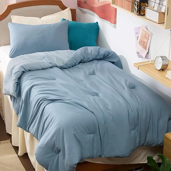 Bedsure Twin Twin XL Comforter Set Mineral Blue Soft Prewashed Bedding for All Seasons 2 Pieces GentleSoft™ Bed Set 1 Lightweight Comforter 68 quot x88 quot and 1 Pillowcase 20 quot x26 quot Casual