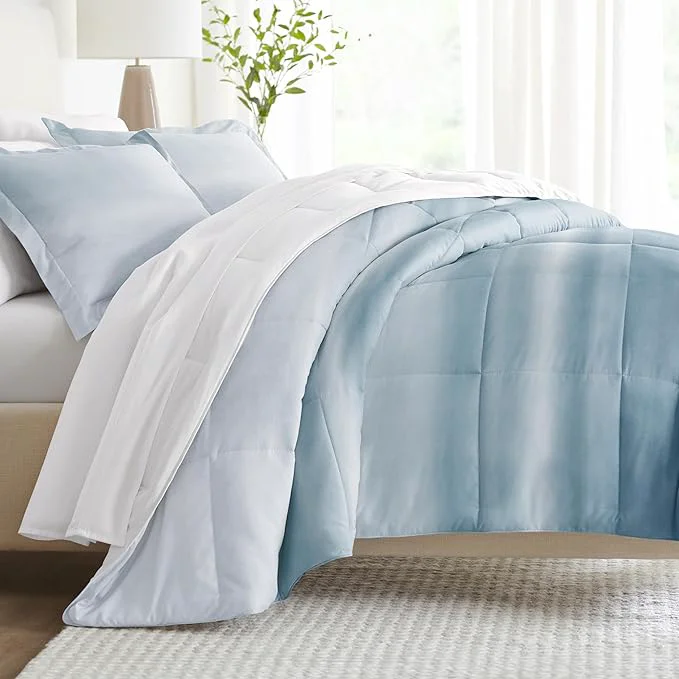 Smart Linen Market Reversible Twin Size Comforter Set 2 Piece - Bring Luxury Home with Our Soft and Lightweight Down Comforter Twin Set - This Includes Your Twin Comforter and 1 Pillow Sham