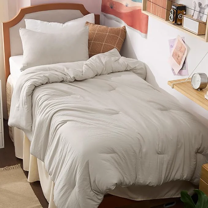 Flexible Bedsure Twin Twin XL Comforter Set Beige Soft Prewashed Bedding for All Seasons 2 Pieces GentleSoft™ Bed Set 1 Lightweight Comforter 68 quot x88 quot and 1 Pillowcase 20 quot x26 quot Pure
