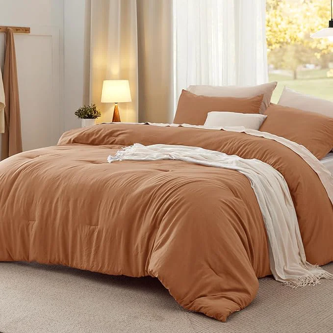 Detailed Bedsure Full Comforter Set Pumpkin Soft Prewashed Bedding for All Seasons 3 Pieces GentleSoft™ Bed Set 1 Lightweight Comforter 82 quot x86 quot and 2 Pillowcases 20 quot x26 quot Sophisticated