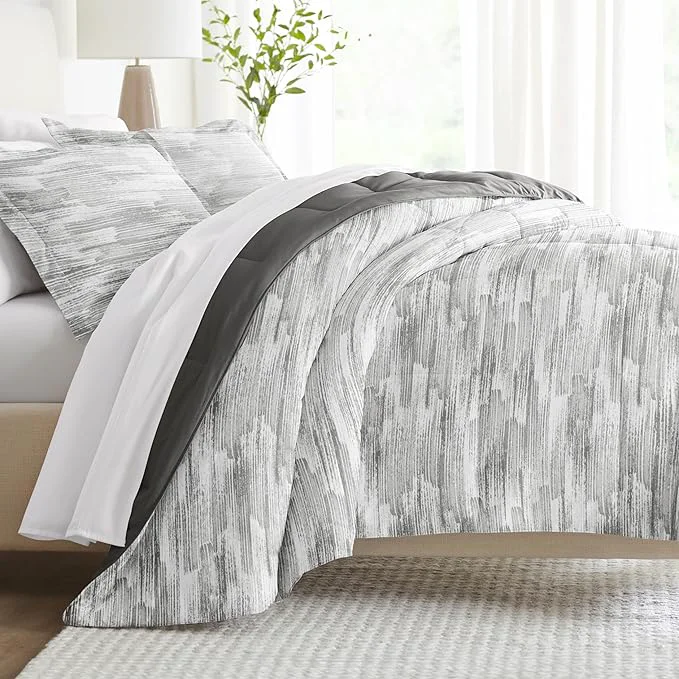 Contemporary Linen Market Reversible Queen Size Comforter Set 3 Piece - Soft and Lightweight Down Comforter Queen Set - This Includes Your Queen Comforter and 2 Pillow Shams Professional