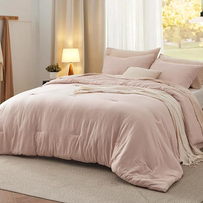 Original Bedsure King Comforter Set Light Pink Soft Prewashed Bedding for All Seasons 3 Pieces GentleSoft™ Bed Set 1 Lightweight Comforter 104 quot x90 quot and 2 Pillowcases 20 quot x36 quot Premium Material